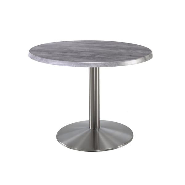 30" Tall OD214 Stainless Steel Table Base 22" Diameter 30" Diameter Greystone Top